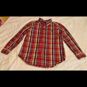 Ralph Lauren Boy’s Flannel, Red, White, Blue, Green Yellow, Plaid, Like New